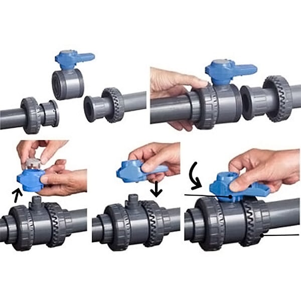 FIP - vanne pvc fip double union à coller 40mm - vib40c - large