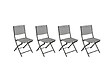 HESPERIDE - Lot de 4 Chaises de jardin pliante métal Modula Galet / Graphite - Hesperide - vignette