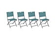 HESPERIDE - Lot de 4 Chaises de jardin pliante métal Modula Bleu Canard/Graphite - Hespéride - vignette