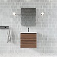 STANO - Meuble salle de bain design simple vasque MESSINA largeur 60 cm noyer - vignette