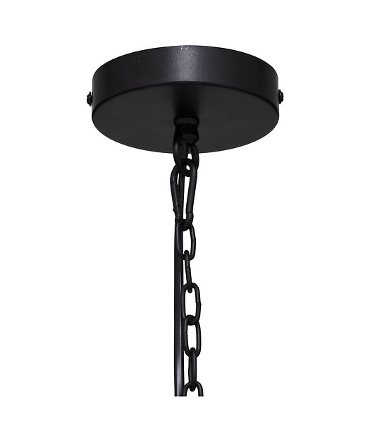 ATMOSPHERA - Luminaire Suspension en Métal Noir et Bois D 23 cm - large
