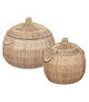 ATMOSPHERA - Set de 2 Paniers de rangement en Jute avec couvercle - vignette
