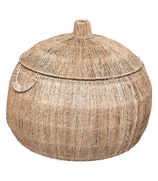 ATMOSPHERA - Set de 2 Paniers de rangement en Jute avec couvercle - large