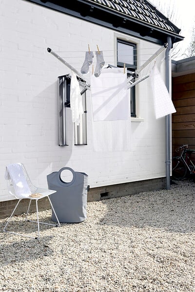 BRABANTIA - Séchoir Wallfix, 24m, avec Housse - Metallic Grey - large