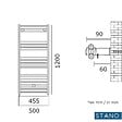 STANO - Radiateur sèche-serviettes eau chaude CODA 120 x 50 cm noir mat - vignette