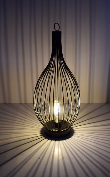GALIX - Lanterne solaire métal - H50cm - large
