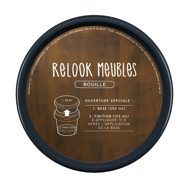 MAISON DECO - Peinture meuble effet rouille - Sans sous-couche - 0,375 L - large