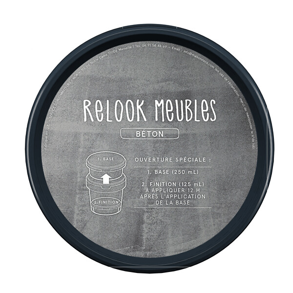 MAISON DECO - Peinture pour meuble effet béton - Relook Meubles - 0,375 L - large