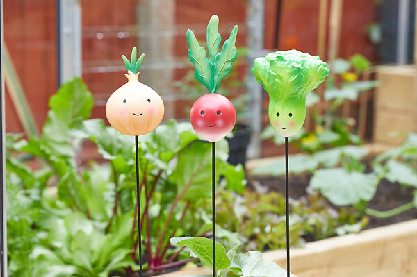 SMARTSOLAR - Pique veggie décorative métal - Mix 3 designs - 50x7.5x7.5cm - large