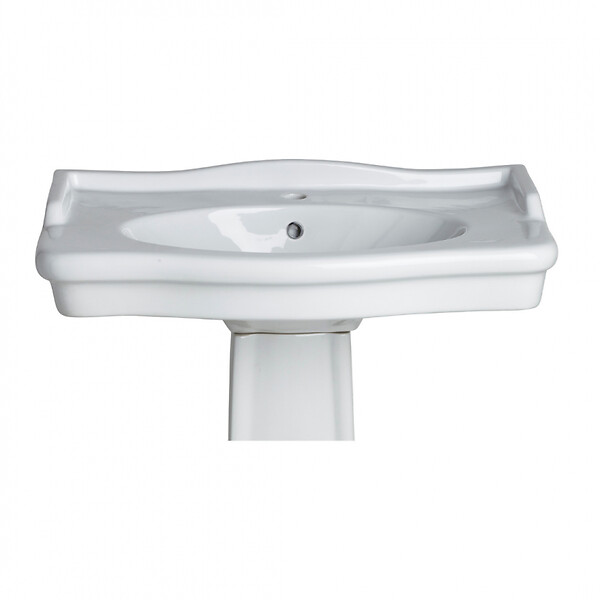 PLANETE BAIN - Lavabo colonne époque 80 cm rétro blanc - large