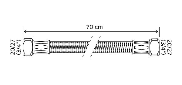 SOMATHERM FOR YOU - Flexible chauffage 2 écrous tournants 3/4" - 700 mm - large