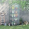 OUTSUNNY - Serre de jardin balcon étagère serre 5 niveaux 0,69L x 0,49l x 1,93H m acier galvanisé bâche amovible PVC vert - vignette