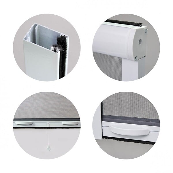 VOLET-MOUSTIQUAIRE - PACK ECO de 2 moustiquaires Enroulables ALU H145 cm x L130 cm Blanc - large