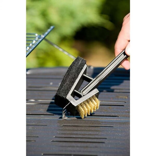 CAMPINGAZ - Brosse 3 en 1 laiton - grattoir métal - nettoyage barbecue - large