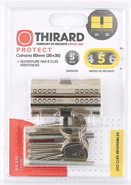 THIRARD - 2 CYLINDRES 30x30 mm s entrouvrant 6 clés - large