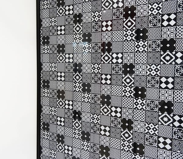 ONDEE - Cabine de douche CIMENT - Carreaux de ciment - Noir - 100x80cm - large