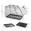 PAWHUT - Cage de transport pour chien taille L dim. 76L x 48l x 55H cm métal noir - vignette