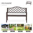 OUTSUNNY - Banc 3 places de jardin terrasse style rural chic 128L x 60l x 89H cm métal époxy anticorrosion fonte brun - vignette