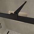 AURLANE - Paroi de Douche avec Volet Pivotant - Cadre et Bras Alu. NOIR MAT - 120+40x200cm - DARK CONTOURING - vignette