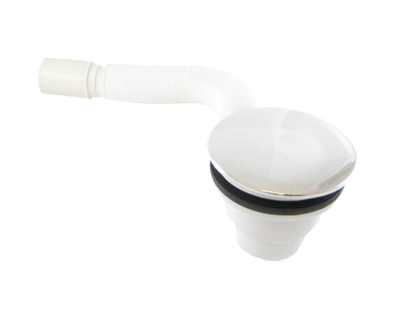 AURLANE - Bonde Diamètre 90 mm pour receveur - Capot Chrome - Evacuation Horizontale - large