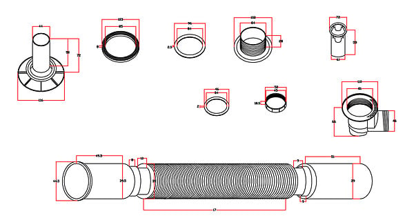 AURLANE - Bonde Diamètre 90 mm pour receveur - Capot Chrome - Evacuation Horizontale - large