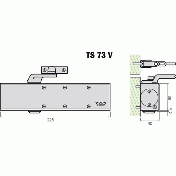 DORMA - Fermeporte modèle TS 73 V - large