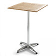OVIALA - Table haute mange debout carrée en aluminium et bois - Soho - vignette