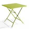 OVIALA - Table de jardin pliante carrée en acier 70 cm 4 places vert - Palavas - vignette