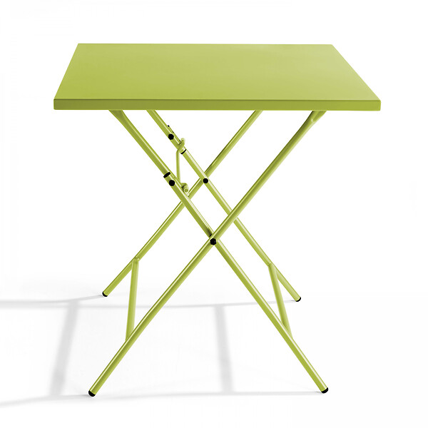 OVIALA - Table de jardin pliante carrée en acier 70 cm 4 places vert - Palavas - large