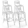 OVIALA - Lot de 4 chaises hautes en aluminium gris - Soho - vignette