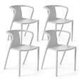 OVIALA - Lot de 4 chaises en plastique blanc - Berlin - vignette