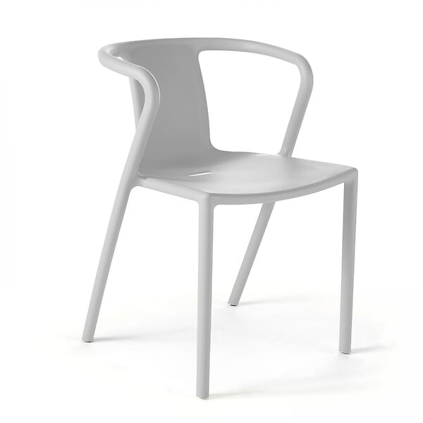 OVIALA - Lot de 4 chaises en plastique blanc - Berlin - large