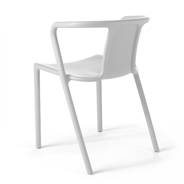 OVIALA - Lot de 4 chaises en plastique blanc - Berlin - large