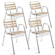 OVIALA - Lot de 4 fauteuils de jardin aluminium gris - Times Square - vignette