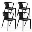 OVIALA - Lot de 4 chaises en plastique noir - Berlin - vignette