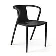 OVIALA - Lot de 4 chaises en plastique noir - Berlin - vignette