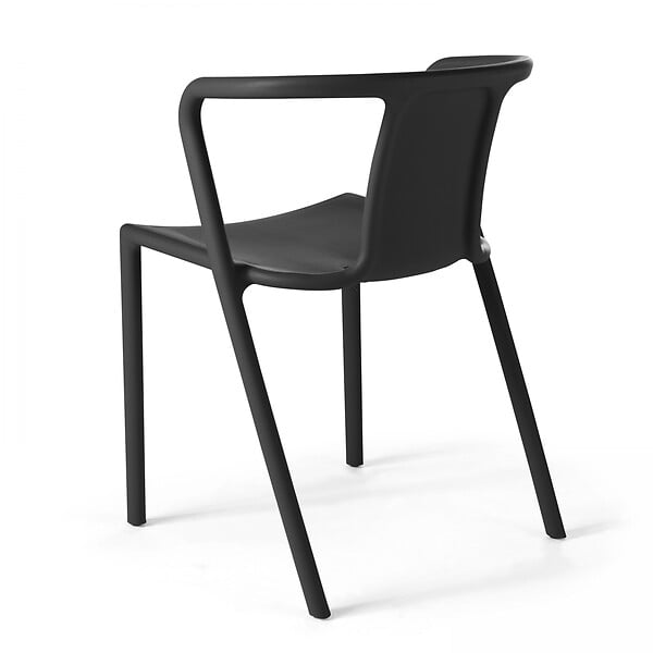 OVIALA - Lot de 4 chaises en plastique noir - Berlin - large