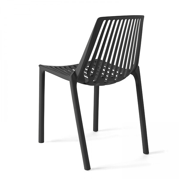 OVIALA - Chaise de jardin ajourée en plastique noir - Paris - large