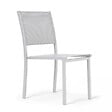 OVIALA - Chaise de jardin aluminium et textilène blanc - Nice - vignette