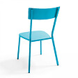 OVIALA - Chaise de jardin en métal bistrot bleu - Cabourg - vignette