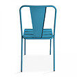 OVIALA - Chaise de jardin en métal bleu pacific - Dieppe - vignette