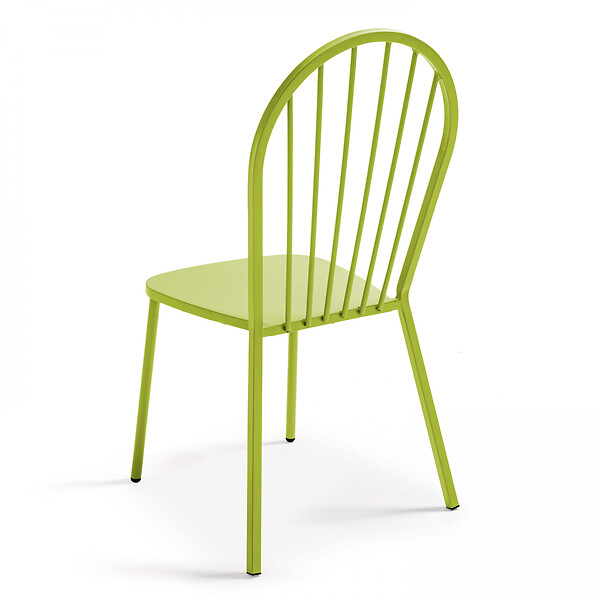 OVIALA - Chaise bistrot de jardin en métal vert - Honfleur - large