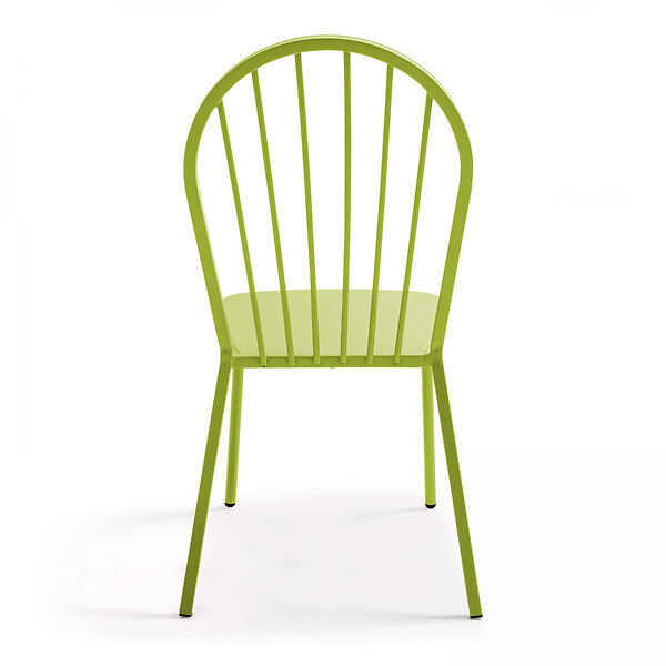 OVIALA - Chaise bistrot de jardin en métal vert - Honfleur - large