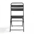 OVIALA - Lot de 2 chaises de jardin pliantes en métal gris - Palavas - vignette
