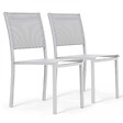 OVIALA - Lot de 2 chaises de jardin aluminium et textilène blanc - Nice - vignette