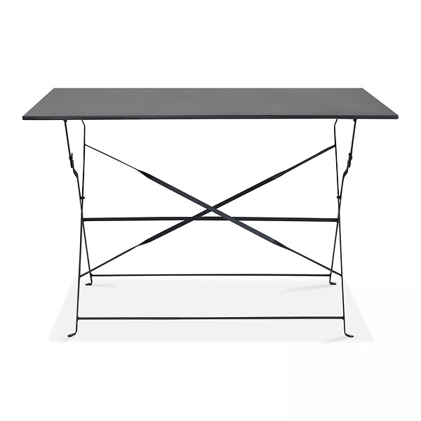 OVIALA - Table de jardin pliante acier gris 4 places - Rome - large