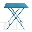 OVIALA - Table de jardin pliante carrée en acier 70 cm 4 places bleu pacific - Palavas - vignette