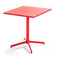 OVIALA - Table de jardin carrée bistro inclinable en acier rouge - Palavas - vignette