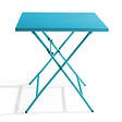 OVIALA - Table de jardin pliante carrée en acier 70 cm 4 places bleu - Palavas - vignette