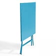 OVIALA - Table de jardin pliante carrée en acier 70 cm 4 places bleu - Palavas - vignette